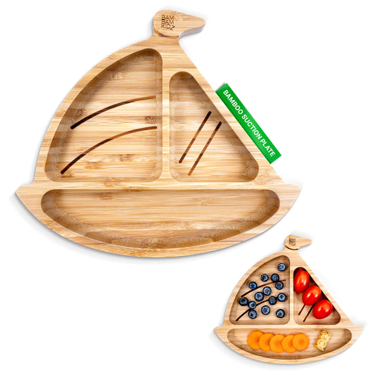 Bamboo Little Sail Boat Suction Plate